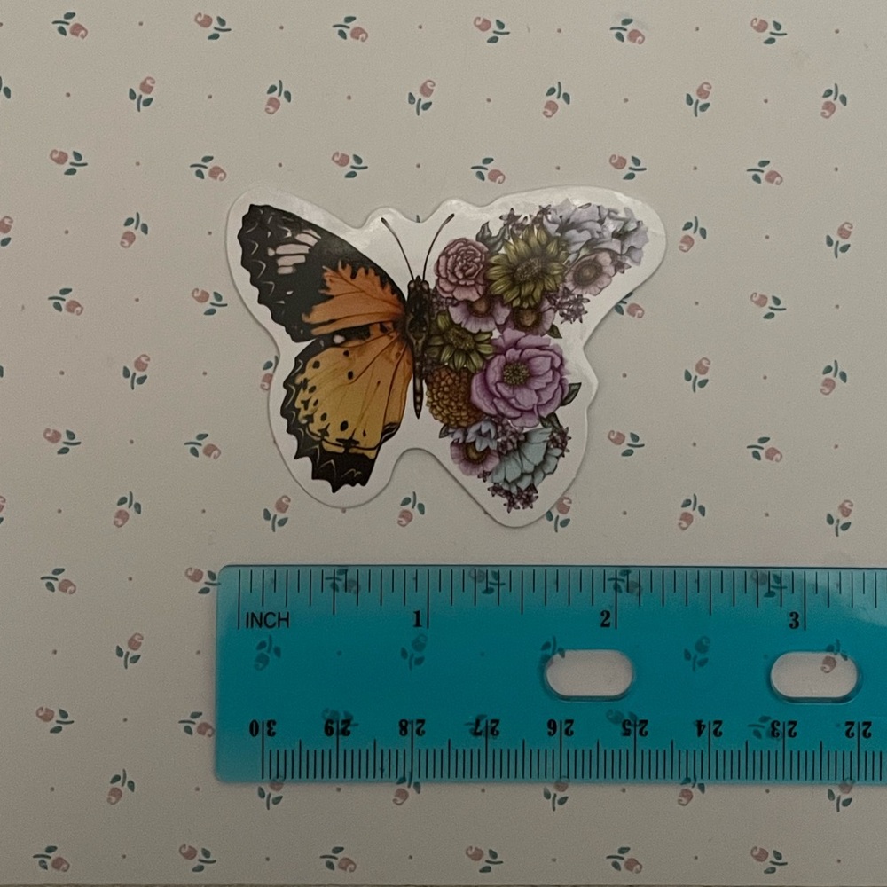 Monarch Butterfly & Flower Sticker - Picture 2 of 2